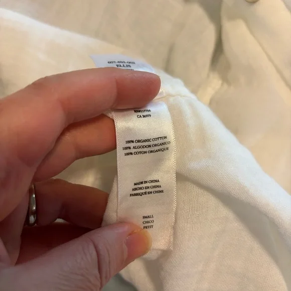 Rails Ellis gauze white organic cotton Button-Up Shirt S - Picture 9 of 9